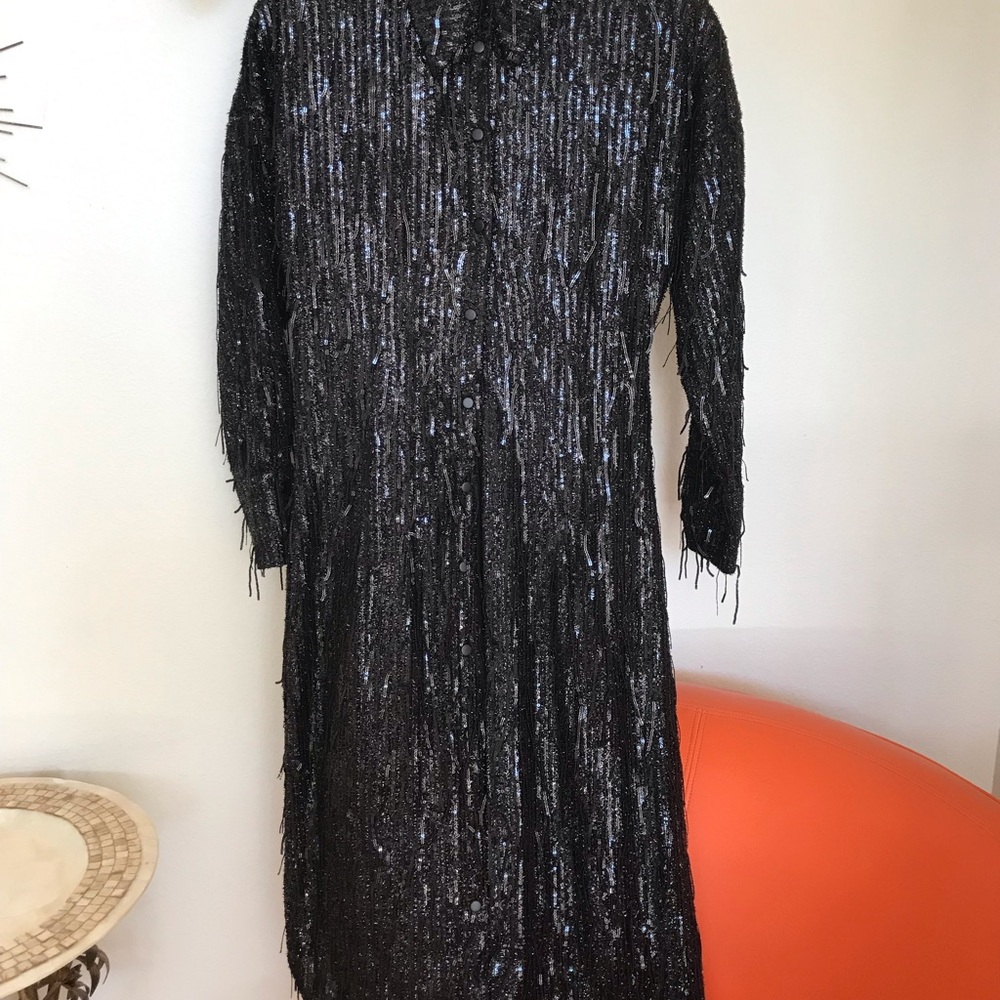 Zara Black Sequins Cocktail coat